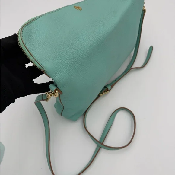 Tory Burch Emerson “Tiffany” turquoise Leather Flap Crossbody - Picture 4 of 13